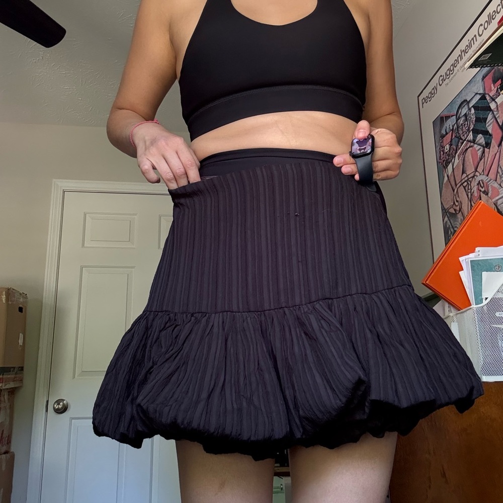 DO+BE Black Ruffled Mini Skirt